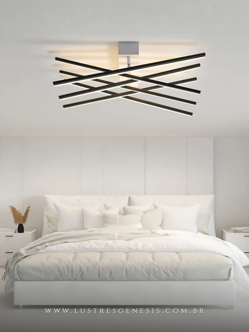 Lustre Plafon LED Luna 3000K Iluminação Residencial Premium